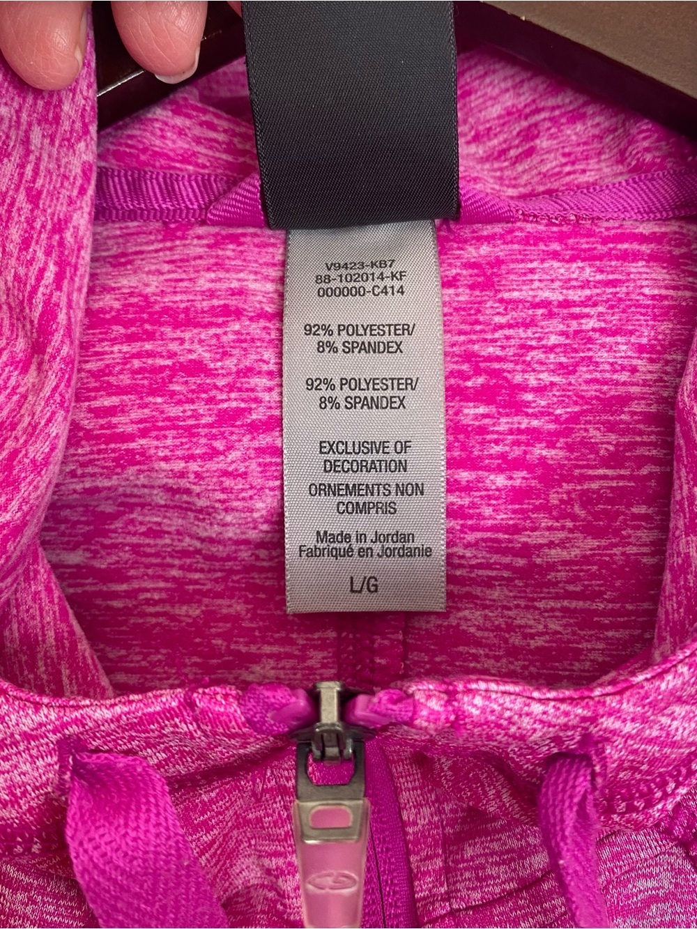 Champion Women’s Duo Dry Full-Zip Hooded Athletic Performance Jacket Pink Large - Picture 7 of 8